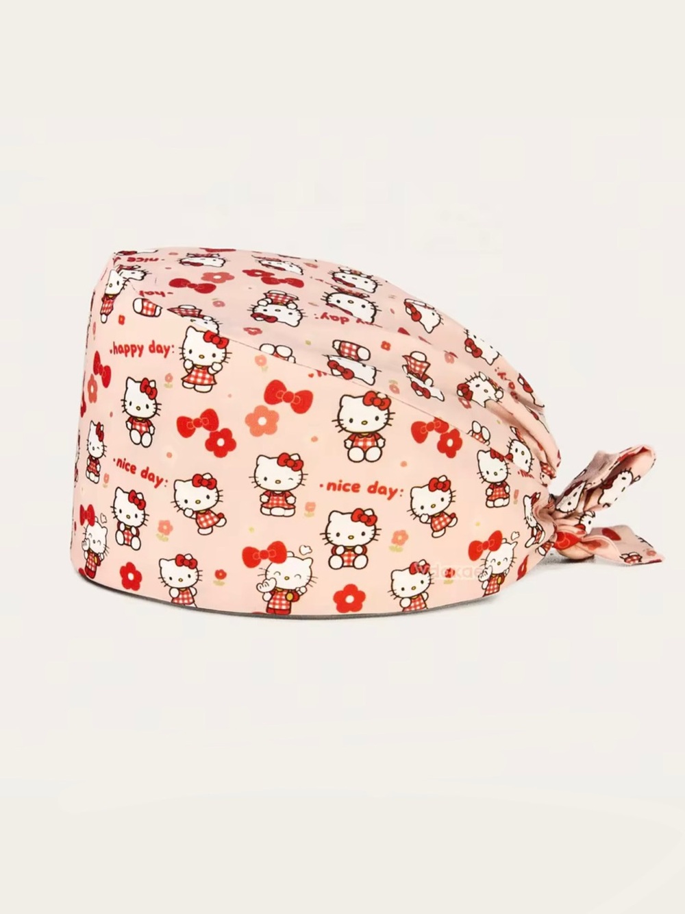 Hello Kitty Pink & Red Kids Tie-Back Scrub Cap
